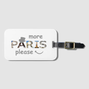Etiqueta De Bagagem Atrações de Paris Mais Paris Por Favor Brilho Prat