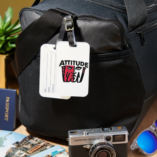 Etiqueta De Bagagem ATTITUDE Ativada (Frente e Verso)