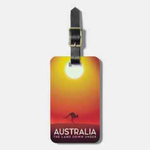Etiqueta De Bagagem Austrália "A terra abaixo" de impressão de férias.