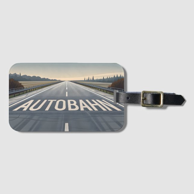 Etiqueta De Bagagem Autobahn Infinite Road Perspective Art (Frente Horizontal)