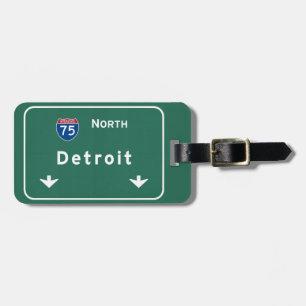 Etiqueta De Bagagem Autoestrada da estrada nacional de Detroit