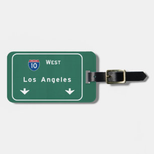 Etiqueta De Bagagem Autoestrada da estrada nacional de Los Angeles