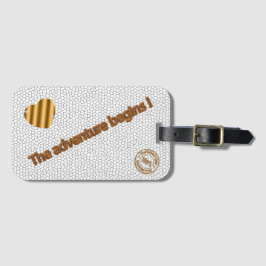 Etiqueta De Bagagem Aventura Branca de Vidro Moderno