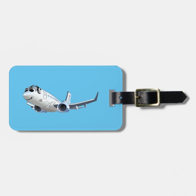 Etiqueta De Bagagem Avião de animação (Frente Horizontal)