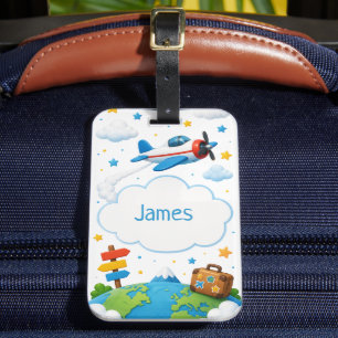 Etiqueta De Bagagem Avião de Criança de Grande Aventura Personalizado