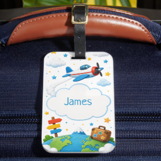 Etiqueta De Bagagem Avião de Criança de Grande Aventura Personalizado