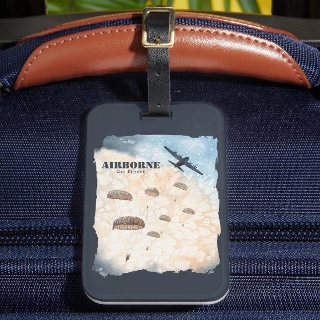 Etiqueta De Bagagem Avião Os Paraquedistas Mais Finos São Personalizad (Frente Insitu 2)