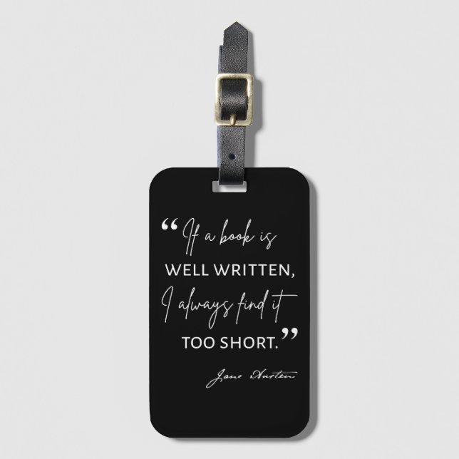 Etiqueta De Bagagem Avid Reader II - Cotação Jane Austen (Frente Vertical)