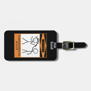 Etiqueta De Bagagem Aviso! Borracha temperamental