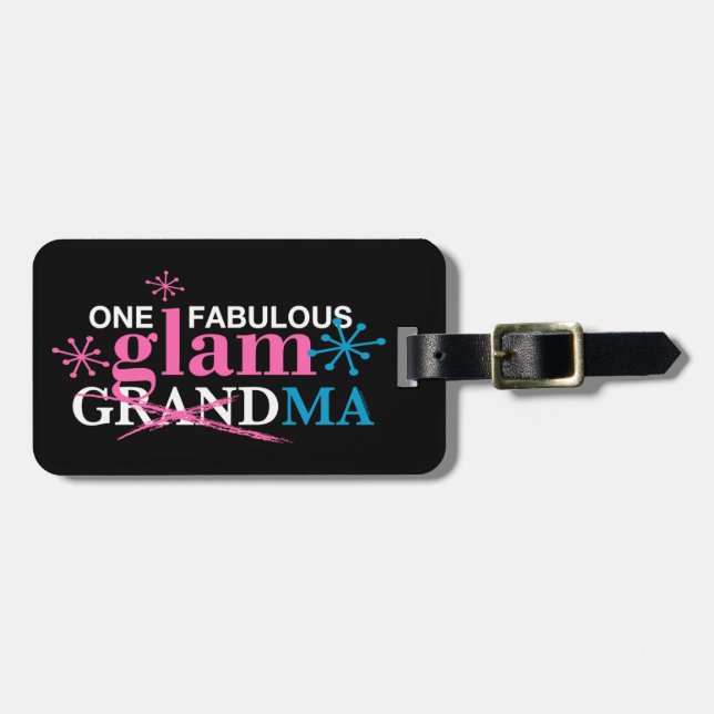 Etiqueta De Bagagem Avó Glam (Frente Horizontal)