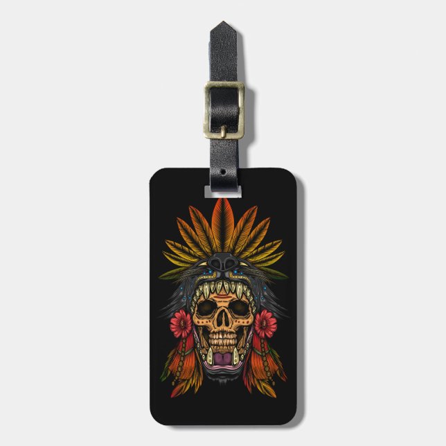 Etiqueta De Bagagem Aztec Warrior (Frente Vertical)