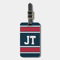 Azul de Aço e Esportes Vermelhos Monograma