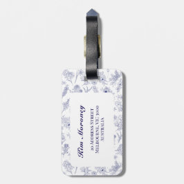 Etiqueta de Bagagem Azul e Branco Fleur de Saison