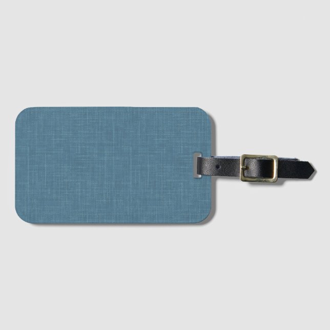 Etiqueta De Bagagem Azul hernáceo texturizado. (Frente Horizontal)