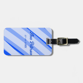 Etiqueta De Bagagem Azul pastel adicionar nome data boho retro padrão 