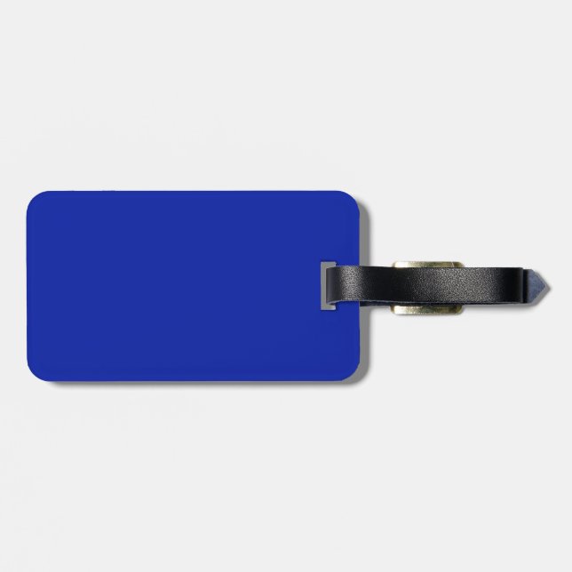 Etiqueta de bagagem azul-rosa e real (Traseira Horizontal)