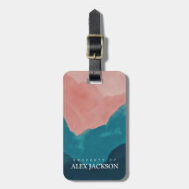 Etiqueta De Bagagem Azul rosa personalizado, cor-de-rosa, ao ar livre