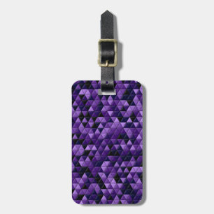 Etiqueta De Bagagem Azulejos Geométricos Roxos