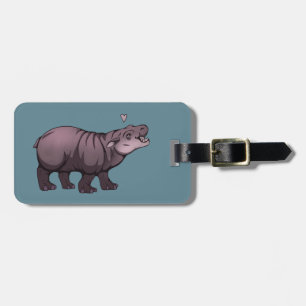 Etiqueta De Bagagem Baby Pigmy Hippo