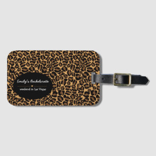 Etiqueta De Bagagem Bachelorette Bride Boujee Trendy Leopard Impressão