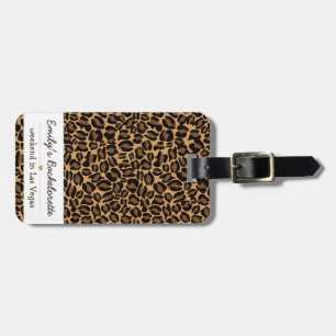 Etiqueta De Bagagem Bachelorette Bride Boujee Trendy Leopard Impressão