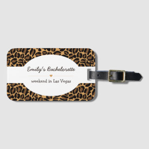 Etiqueta De Bagagem Bachelorette Bride Boujee Trendy Leopard Impressão