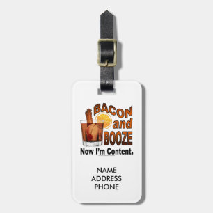 Etiqueta De Bagagem BACON e BEBIDAS! Agora eu sou índice