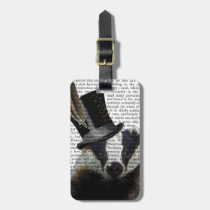 Etiqueta De Bagagem Badger Steampunk em Top Hat