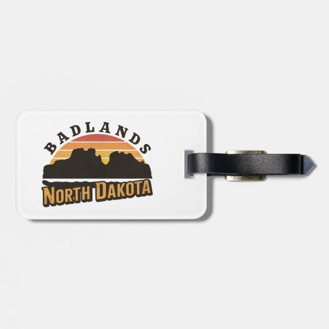 Etiqueta De Bagagem Badlands North Dakota Retro (Traseira Horizontal)