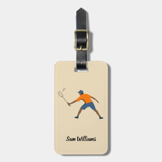 Etiqueta De Bagagem Badminton (Frente Vertical)