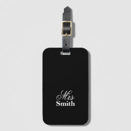 Etiqueta De Bagagem Bagagem do viagem da Sra. Personalized Nome Branco