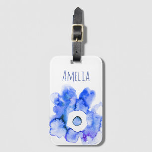 Etiqueta De Bagagem Bagagem floral de flores desenhada por mão