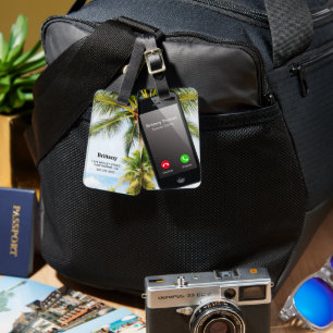 Etiqueta De Bagagem Bagagem na moda engraçada do viagem do telefone