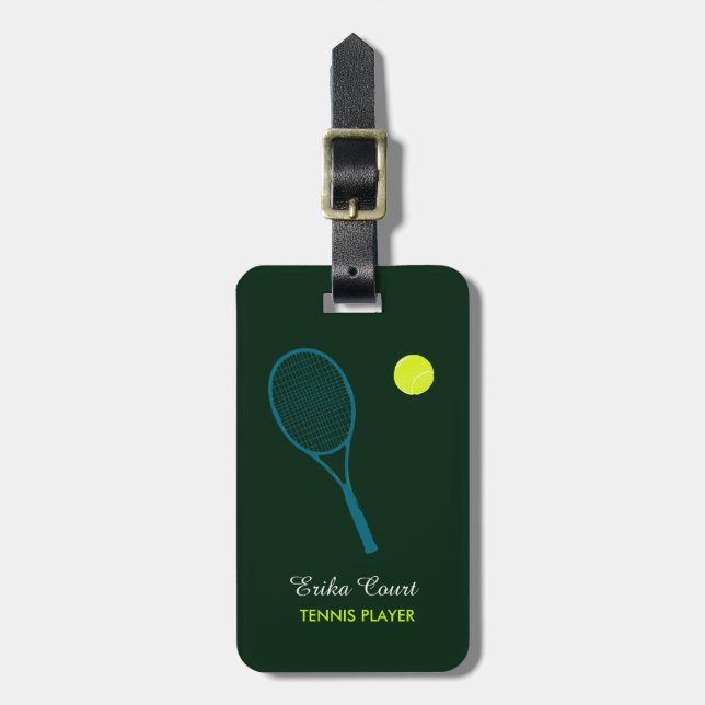 Etiqueta De Bagagem bagagem personalizada do tennista (Frente Vertical)