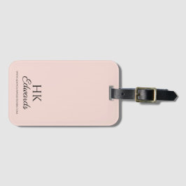 Etiqueta De Bagagem Bagagem Rosa com Monograma Personalizado