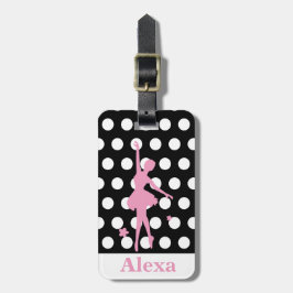 Etiqueta De Bagagem Bailarina personalizada bonita bolinhas