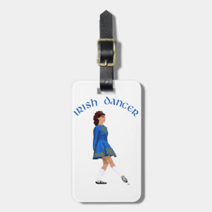 Etiqueta De Bagagem Bailarino Irlandês de Sapato Macio em Azul
