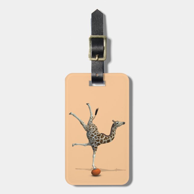 Etiqueta De Bagagem Balancing Giraffe (Frente Vertical)