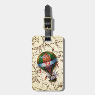 Etiqueta De Bagagem Balão de Ar Quente Flutua no Zodiac Sky Personaliz
