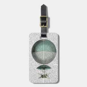 Etiqueta De Bagagem Balão de Ar Quente Volante de Vaisseau