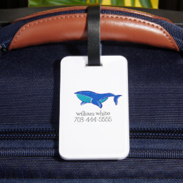 Etiqueta De Bagagem Baleia branca personalizada