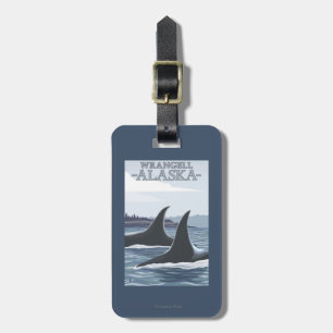 Etiqueta De Bagagem Baleias #1 da orca - Wrangell, Alaska