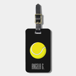 Etiqueta De Bagagem Ball de Tênis Amarelo de Nome Personalizado