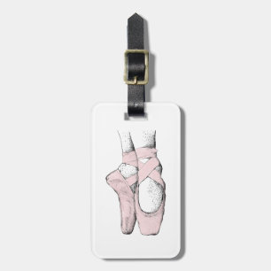 Etiqueta De Bagagem Ballerina Feet em Ponteiro #1 Lt Rosa