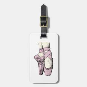 Etiqueta De Bagagem Ballerina Feet em Ponteiro #3 Lt Rosa