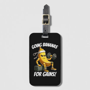 Etiqueta De Bagagem banana se exercitando