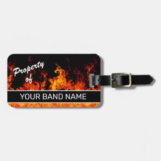 Etiqueta De Bagagem Banda de nome personalizado Merch Flames Rock & Ro
