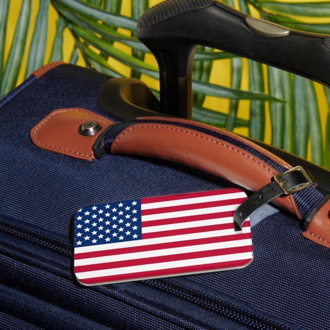 Etiqueta De Bagagem Bandeira Americana (Frente Insitu 3)