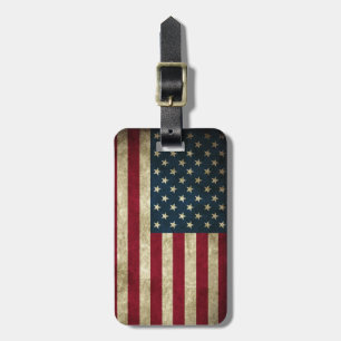 Etiqueta De Bagagem Bandeira americana dos EUA do Grunge patriótico d