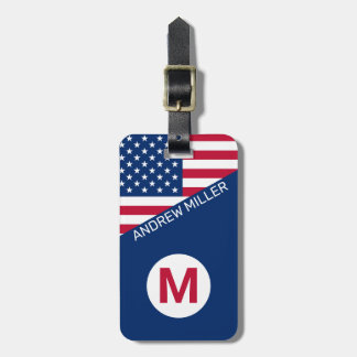 Etiqueta De Bagagem Bandeira Americana Mala de viagem moderna personal